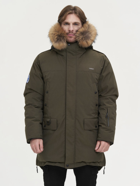 Пуховик Берген Top Arctic Goose мех Енот (Мужской; 54; Олива)
